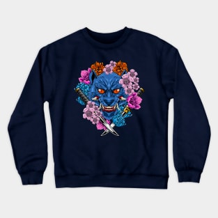 Japanese Animal - Blue Wolf Crewneck Sweatshirt